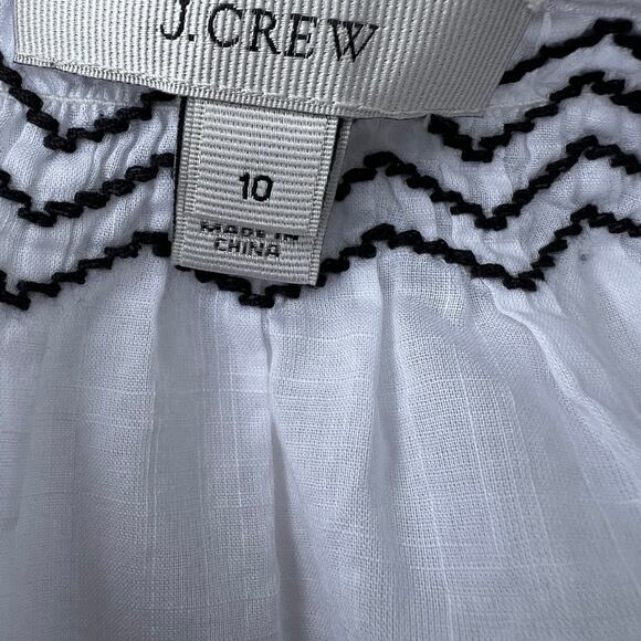 J. Crew Boxy White Blouse with Black Embellishments - Picture 6 of 7